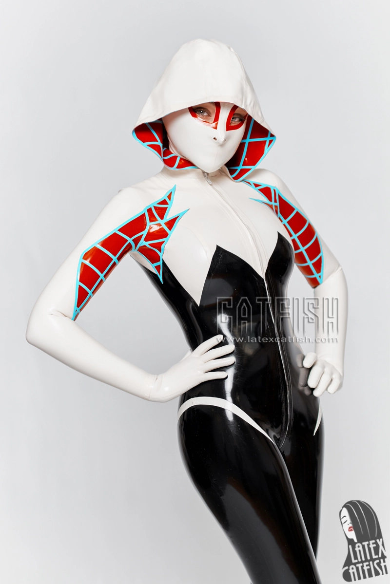Arachne Spidey Hooded Latex Catsuit