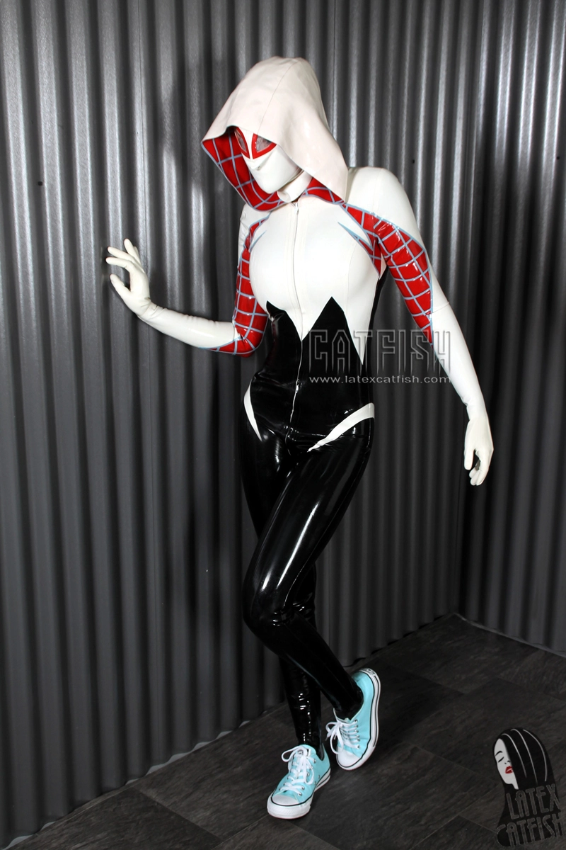 Arachne Spidey Hooded Latex Catsuit