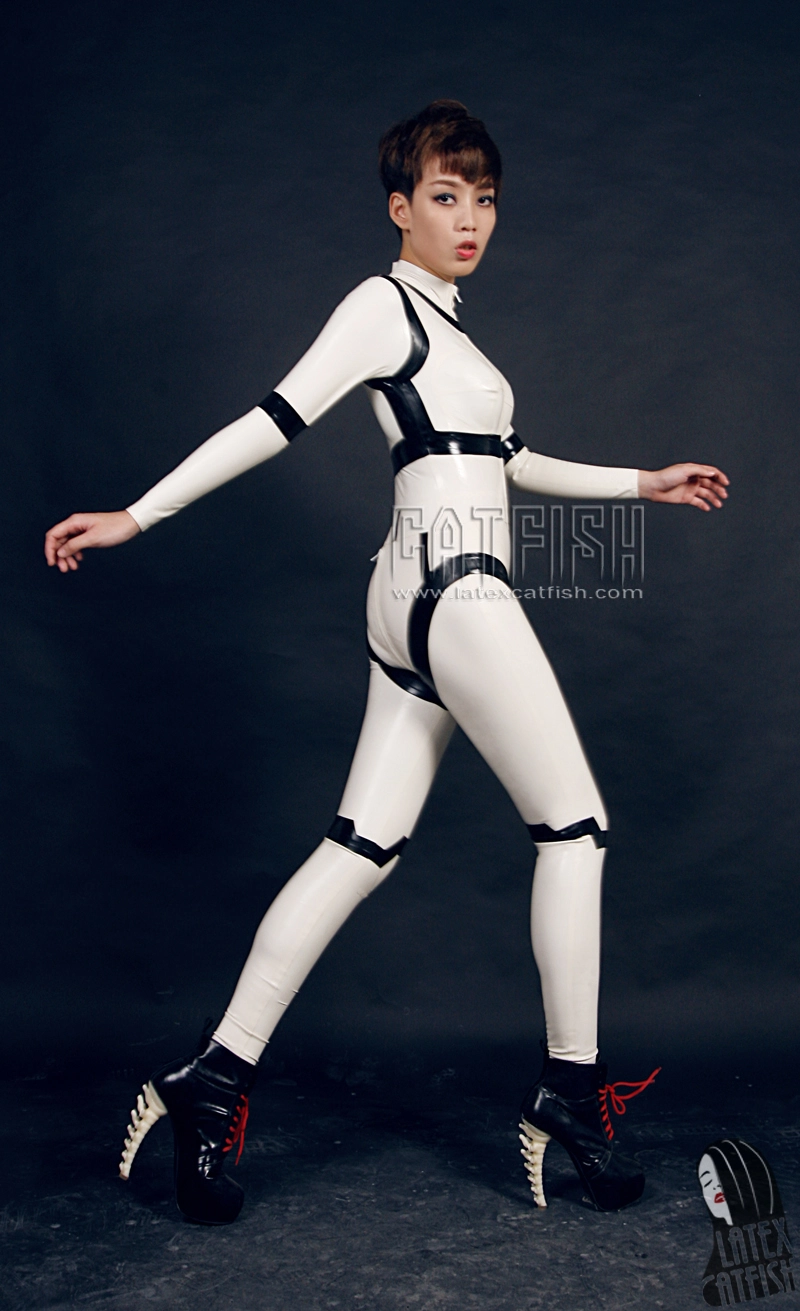 Disjointed Dolly Latex Catsuit